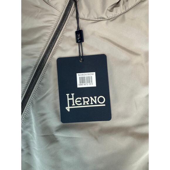 NWT Herno Men's Gilet Mixed Media Zippered Vest Knit Padded Beige/Tan Size 52 - Picture 4 of 10